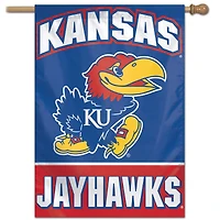 Bannière verticale simple face WinCraft Kansas Jayhawks 28" x 40" avec logo principal