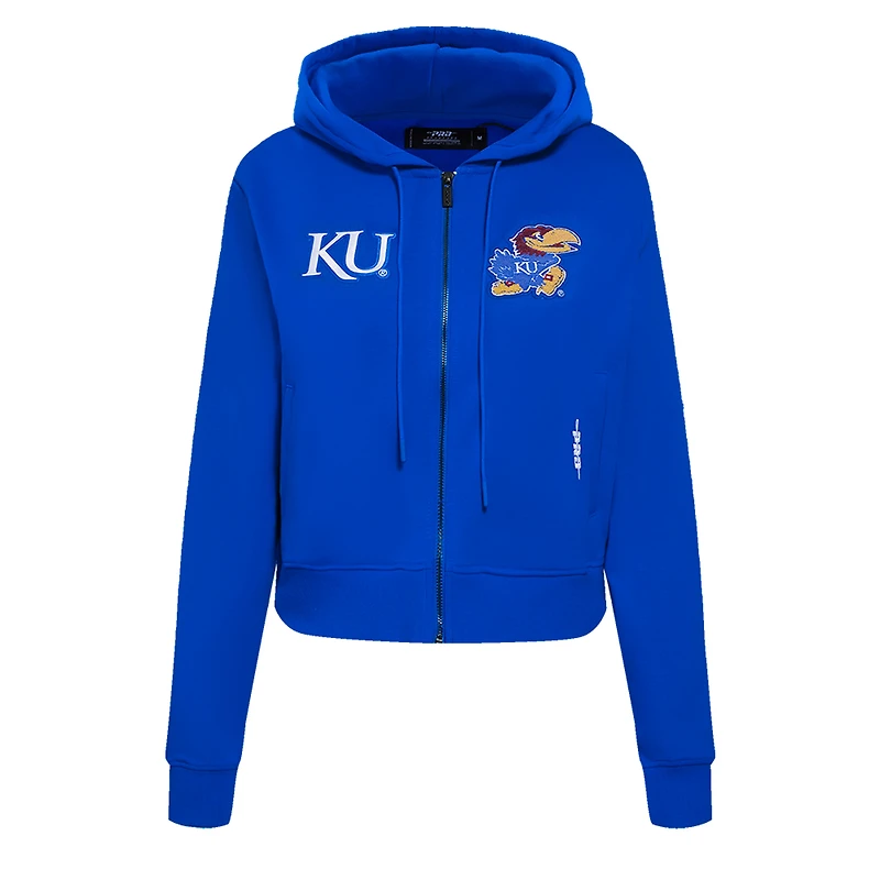 Veste à capuche zippée paillettes pour femme Pro Standard Royal Kansas Jayhawks Game Day