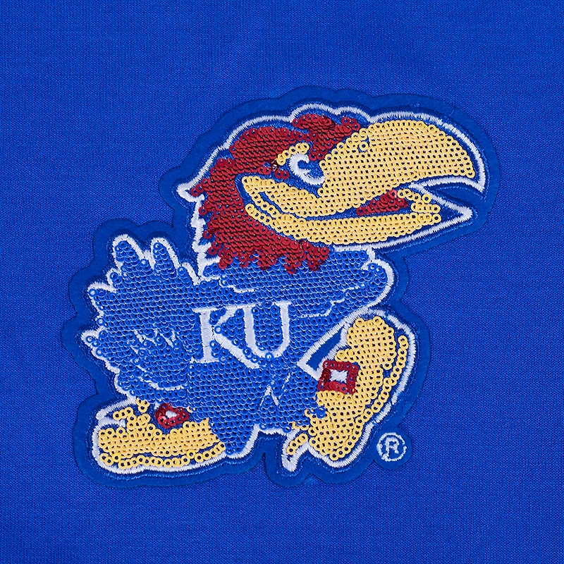 Veste à capuche zippée paillettes pour femme Pro Standard Royal Kansas Jayhawks Game Day
