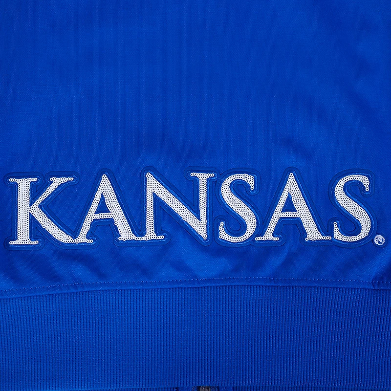Veste à capuche zippée paillettes pour femme Pro Standard Royal Kansas Jayhawks Game Day