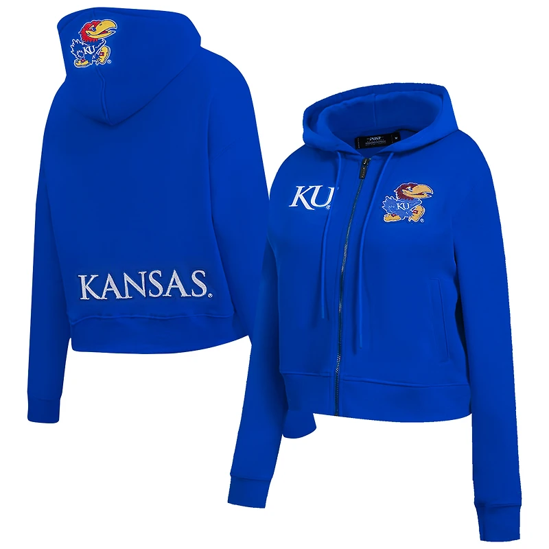 Veste à capuche zippée paillettes pour femme Pro Standard Royal Kansas Jayhawks Game Day
