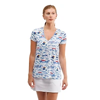 Women's Smith & Quinn White Kansas Jayhawks Blake Floral V-Neck Top