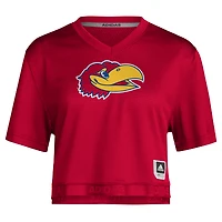 Maillot court à col en V Primegreen Kansas Jayhawks pour femme adidas Red