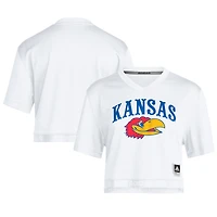 T-shirt court adidas blanc Kansas Jayhawks pour femme