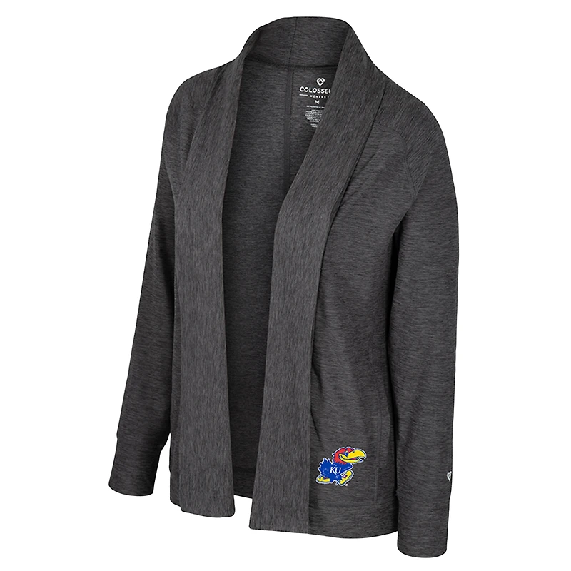 Cardigan Dash anthracite pour femme Colosseum Kansas Jayhawks