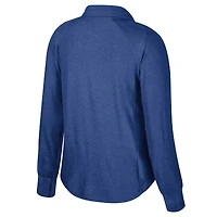 Women's Colosseum Royal Kansas Jayhawks Cressida Raglan Half-Snap Top