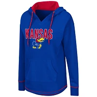 Women's Colosseum Royal Kansas Jayhawks Tunic Pullover Hoodie