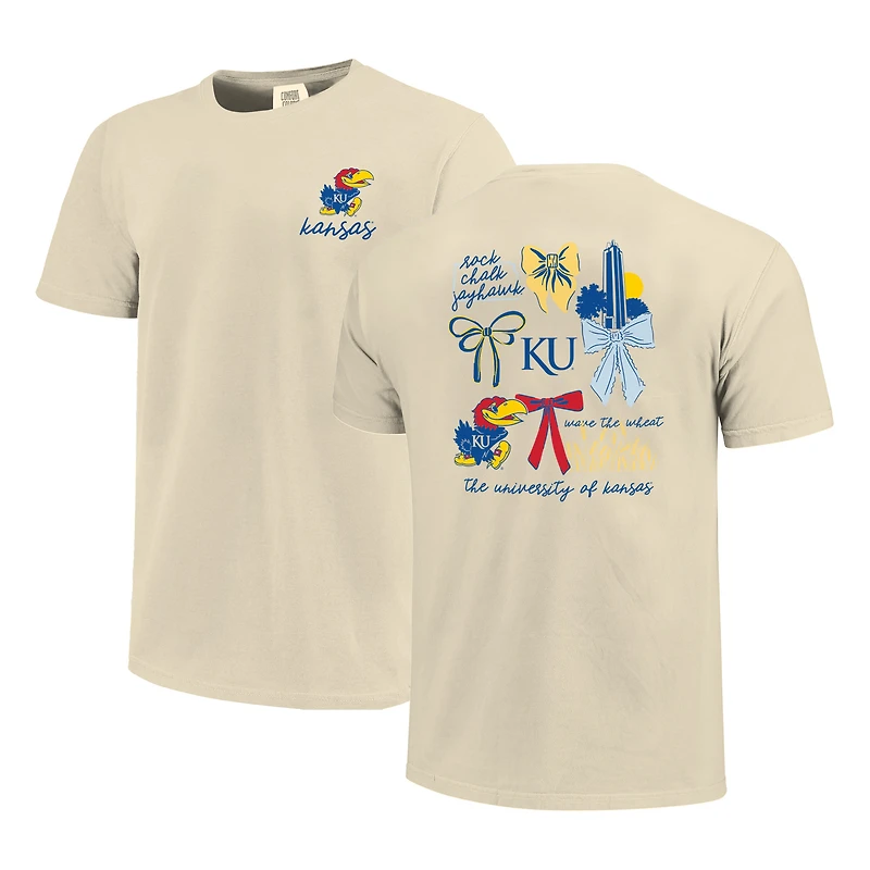 T-shirt Coquette crème Kansas Jayhawks pour femme, couleurs confortables