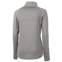 Pull-over demi-zippé extensible en tricot écologique recyclé pour femme, gris Cutter & Buck, Kansas Jayhawks, Adapt