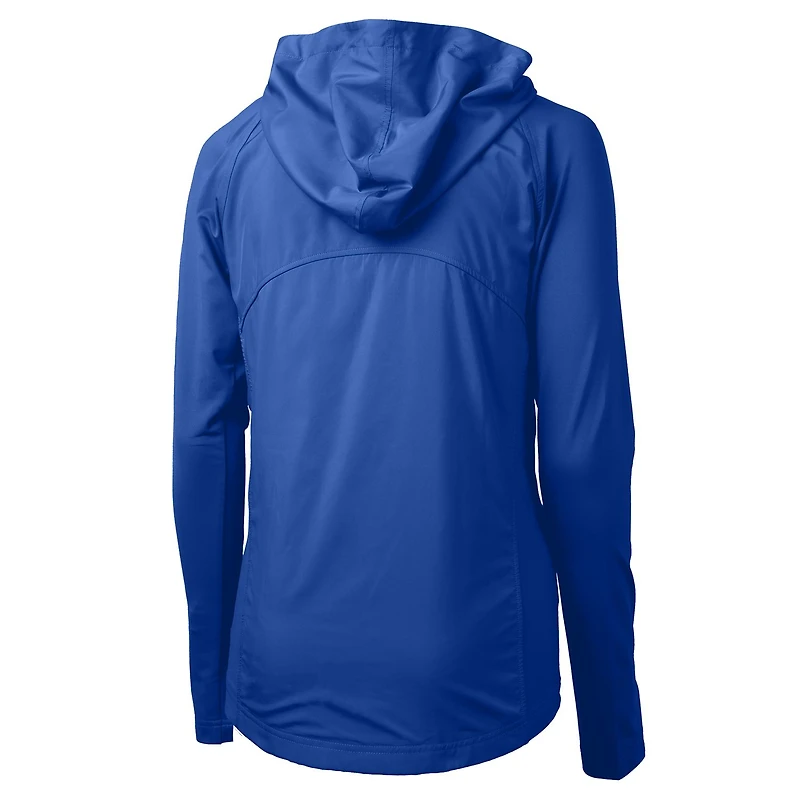 Sweat à capuche zippé hybride recyclé en tricot écologique Adapt pour femme Cutter & Buck Royal Kansas Jayhawks