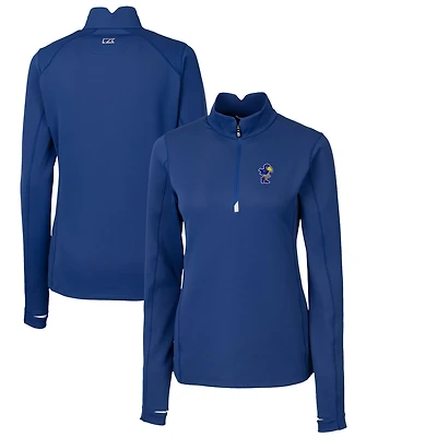 Pull-over extensible à quart de zip pour femme Cutter & Buck Royal Kansas Jayhawks Traverse