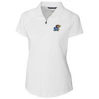 Women's Cutter & Buck White Kansas Jayhawks Forge Polo
