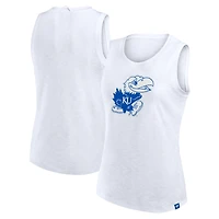 Women's Fanatics White Kansas Jayhawks Activate Slub Tank Top