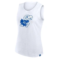 Women's Fanatics White Kansas Jayhawks Activate Slub Tank Top
