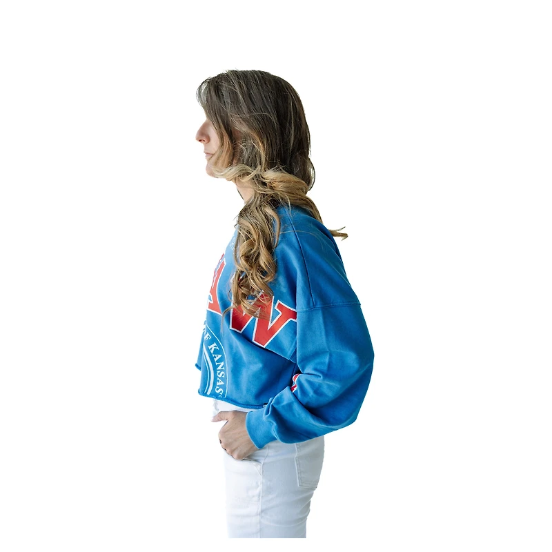 Sweat-shirt court Phipps des Kansas Jayhawks pour femmes