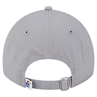 Women's New Era  Gray Kansas Jayhawks Logo 9TWENTY Adjustable Hat