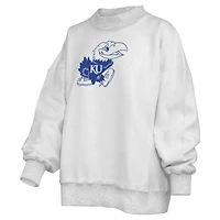 Sweat-shirt réversible Pressbox pour femmes, gris chiné, Kansas Jayhawks