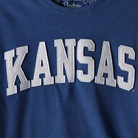 Women's Pressbox Heathered Royal Kansas Jayhawks Two-Hit Canyon Long Sleeve T-Shirt