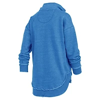 Sweat-shirt zippé quart de zip Pressbox Royal Kansas Jayhawks Northfork Sojourn pour femme