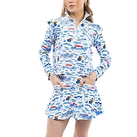 Women's Smith & Quinn  Royal/White Kansas Jayhawks Tailgate Grayson Quarter-Zip Top