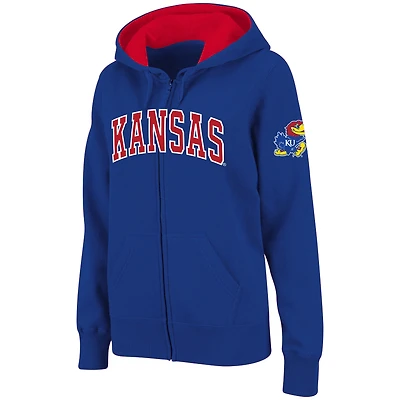 Sweat à capuche entièrement zippé Stadium Athletic Royal Kansas Jayhawks pour femme