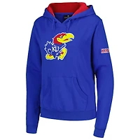 Sweat à capuche gros logo Stadium Athletic Royal Kansas Jayhawks pour femme