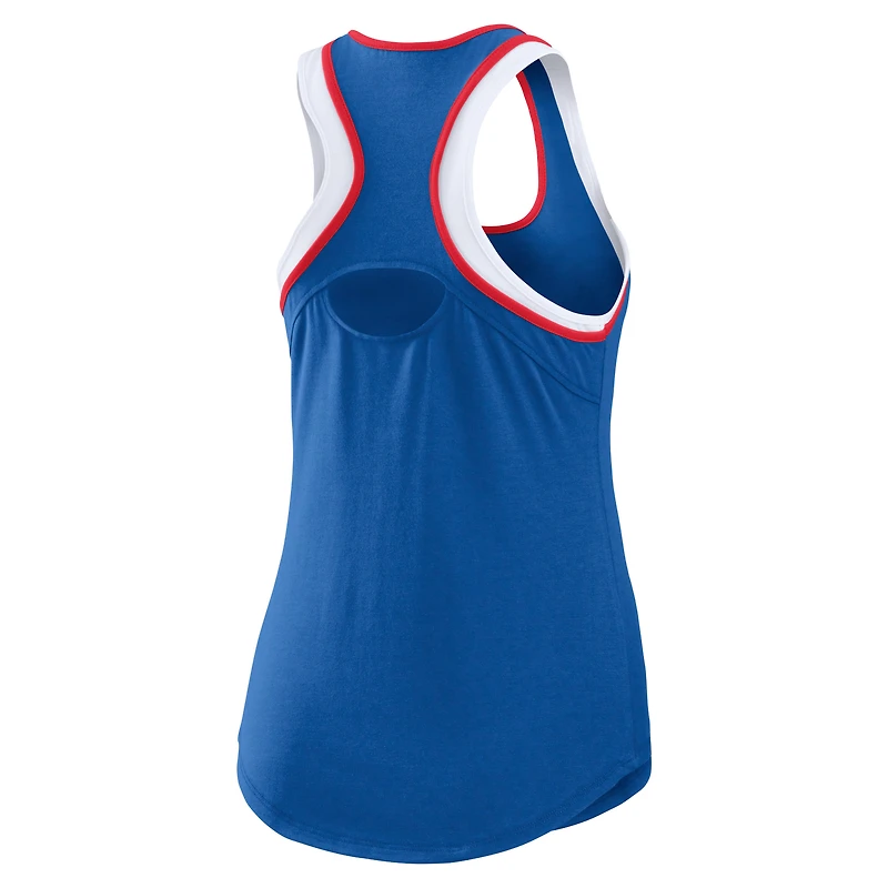 Women's WEAR by Erin Andrews Royal Kansas Jayhawks Open Hole Razorback Tank Top