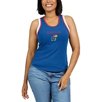 Women's WEAR by Erin Andrews Royal Kansas Jayhawks Open Hole Razorback Tank Top