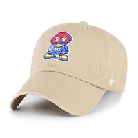 Youth '47 Khaki Kansas Jayhawks Clean Up Adjustable Hat