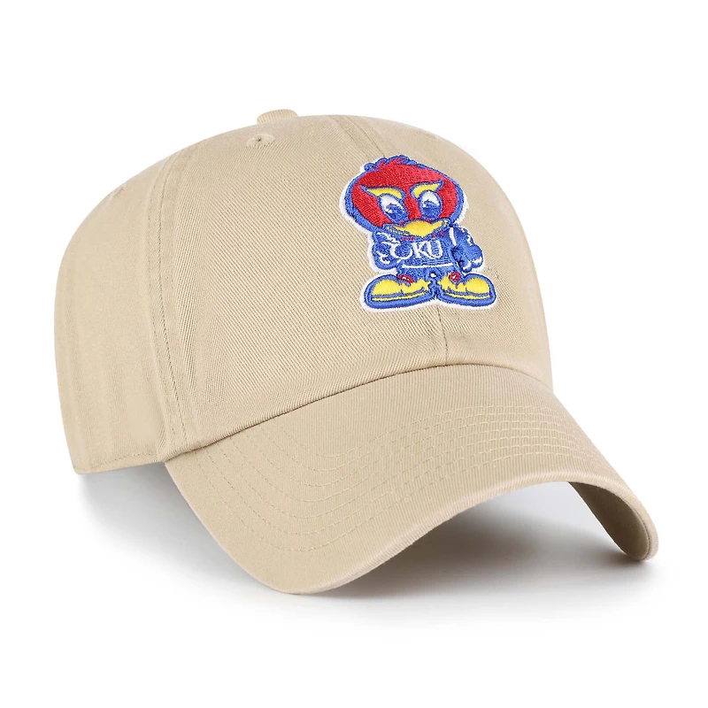 Youth '47 Khaki Kansas Jayhawks Clean Up Adjustable Hat