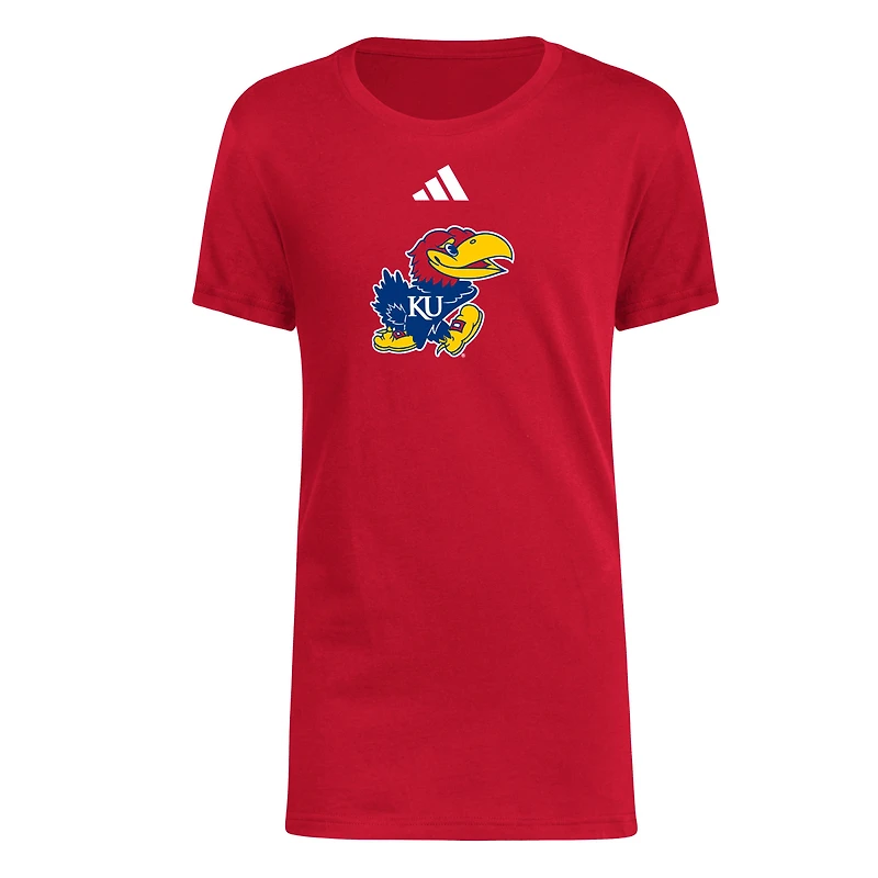 T-shirt adidas Kansas Jayhawks 2023 Sideline Locker Room Logo Fresh pour jeune