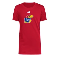 T-shirt adidas Kansas Jayhawks 2023 Sideline Locker Room Logo Fresh pour jeune