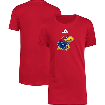 T-shirt adidas Kansas Jayhawks 2023 Sideline Locker Room Logo Fresh pour jeune