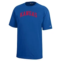 Champion de la jeunesse Royal Kansas Jayhawks Team Arch T-shirt