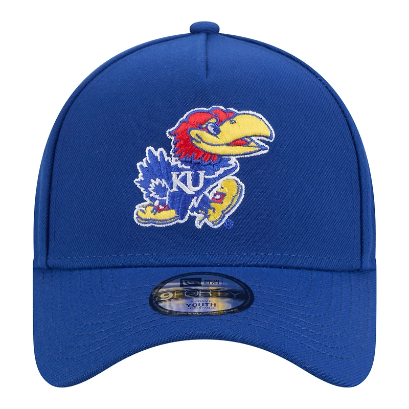 Youth New Era Royal Kansas Jayhawks 9FORTY A-Frame Adjustable Hat