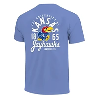 Youth Royal Kansas Jayhawks Comfort Colors Mascot Overlay T-Shirt