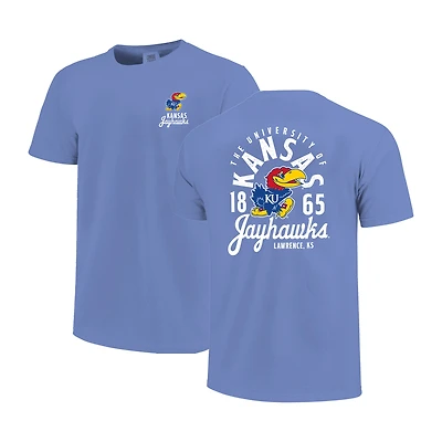 T-shirt jeunesse Royal Kansas Jayhawks Comfort Colors avec mascotte superposée