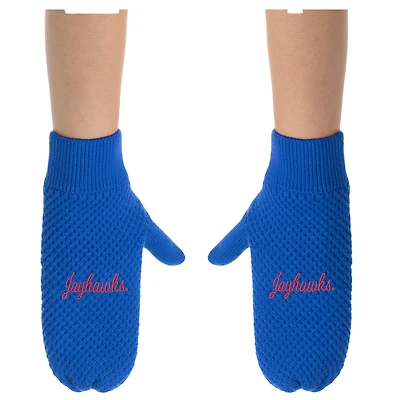 ZooZatz Kansas Jayhawks Knit Bow Headband & Mittens Bundle