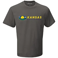 T-shirt à damier pour hommes, sport, charbon, Kansas Speedway Track Logo