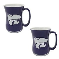 Lot de deux tasses sculptées de barista des Wildcats de l'État du Kansas (473 ml)