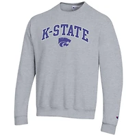 Sweat-shirt à enfiler avec logo Arch Over Champion Heather Grey Kansas State Wildcats pour homme