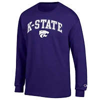 Men's Champion  Purple Kansas State Wildcats Arch Over Logo Long Sleeve T-Shirt