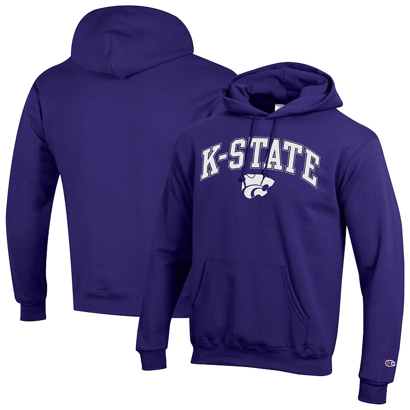 Sweat à capuche violet Champion pour homme Kansas State Wildcats avec logo Arch Over