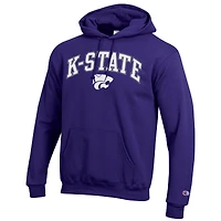 Sweat à capuche violet Champion pour homme Kansas State Wildcats avec logo Arch Over