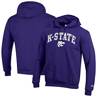 Sweat à capuche violet Champion pour homme Kansas State Wildcats avec logo Arch Over