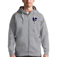 Sweat à capuche zippé Antigua gris pour homme, Kansas State Wildcats Victory