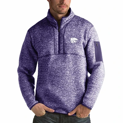 Men's Antigua Purple Kansas State Wildcats Fortune Half-Zip Sweatshirt