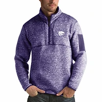 Men's Antigua Purple Kansas State Wildcats Fortune Half-Zip Sweatshirt