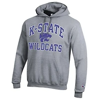 Chandail à capuchon enfiler moteur élevé des Wildcats de l'État du Kansas Champion gris chiné pour homme