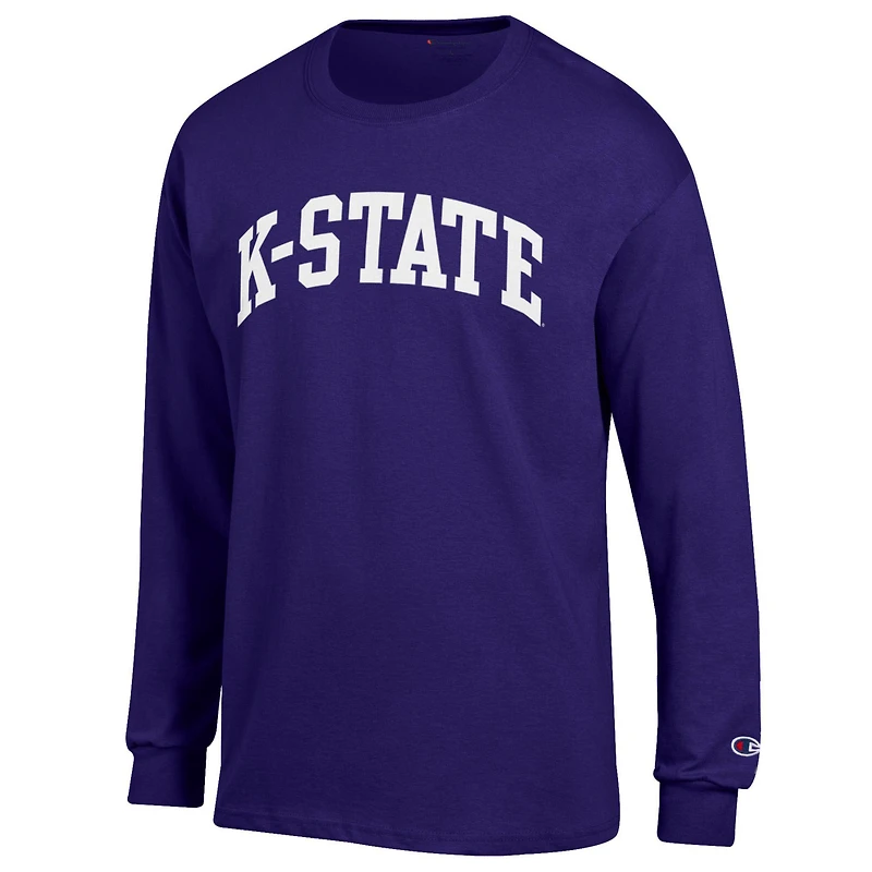 Men's Champion  Purple Kansas State Wildcats Basic Arch Long Sleeve T-Shirt